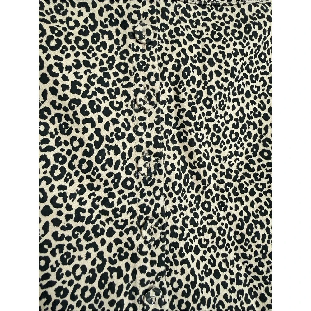Leopard Button-Front Mini Skirt -‎ Size Medium